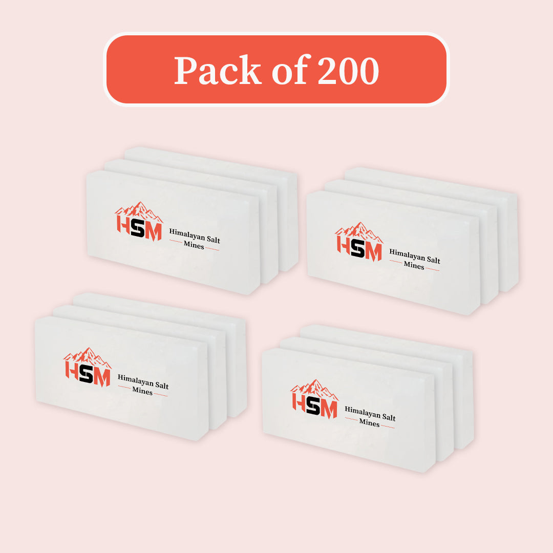 Wholesale white salt tiles, pack of 200, 8x4x1 inches